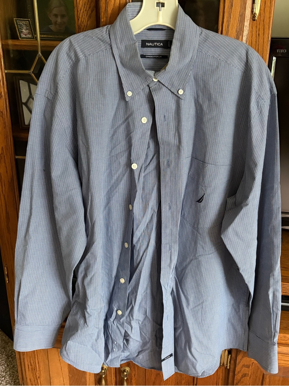 Nautica Light Blue  sanded poplin Button-Down Shirt business office shirt